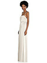 Side View Thumbnail - Ivory Low Tie-Back Maxi Dress with Adjustable Skinny Straps