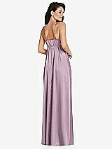 Rear View Thumbnail - Suede Rose Cowl-Neck Empire Waist Maxi Dress with Adjustable Straps