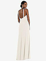 Rear View Thumbnail - Ivory Criss Cross Halter Princess Line Trumpet Gown