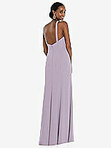 Rear View Thumbnail - Lilac Haze Criss Cross Halter Princess Line Trumpet Gown