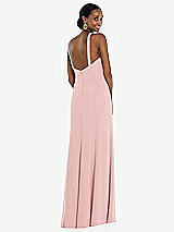 Rear View Thumbnail - Rose Criss Cross Halter Princess Line Trumpet Gown