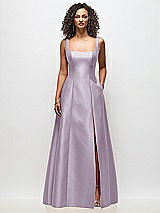 Front View Thumbnail - Lilac Haze Sleeveless Square-Neck Princess Line Gown with Pockets
