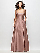 Front View Thumbnail - Neu Nude Sleeveless Square-Neck Princess Line Gown with Pockets
