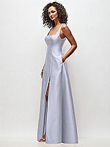 Side View Thumbnail - Silver Dove Sleeveless Square-Neck Princess Line Gown with Pockets
