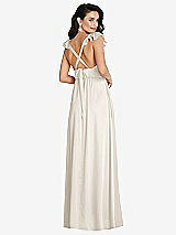 Alt View 1 Thumbnail - Ivory Deep V-Neck Ruffle Cap Sleeve Maxi Dress with Convertible Straps