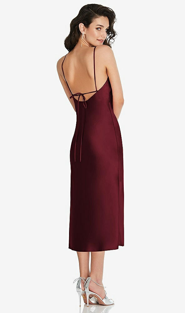 Back View - Cabernet Open-Back Convertible Strap Midi Bias Slip Dress