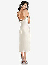 Rear View Thumbnail - Ivory Open-Back Convertible Strap Midi Bias Slip Dress