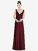 Alt View 1 Thumbnail - Cabernet Convertible Strap Empire Waist Satin Maxi Dress