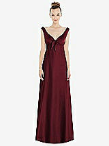 Side View Thumbnail - Cabernet Convertible Strap Empire Waist Satin Maxi Dress