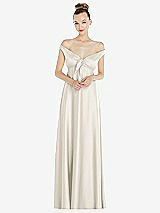 Alt View 2 Thumbnail - Ivory Convertible Strap Empire Waist Satin Maxi Dress