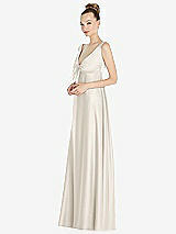 Front View Thumbnail - Ivory Convertible Strap Empire Waist Satin Maxi Dress