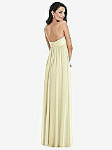 Rear View Thumbnail - Butter Yellow Twist Shirred Strapless Empire Waist Gown with Optional Straps