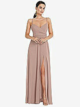 Front View Thumbnail - Neu Nude Adjustable Strap Wrap Bodice Maxi Dress with Front Slit
