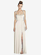 Front View Thumbnail - Ivory Tie Shoulder A-Line Maxi Dress