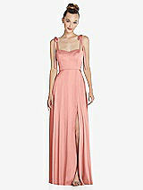 Front View Thumbnail - Rose Tie Shoulder A-Line Maxi Dress