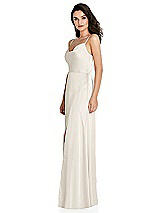 Side View Thumbnail - Ivory Cowl-Neck A-Line Maxi Dress with Adjustable Straps