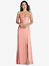 Front View Thumbnail - Rose Cowl-Neck A-Line Maxi Dress with Adjustable Straps