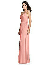 Side View Thumbnail - Rose Cowl-Neck A-Line Maxi Dress with Adjustable Straps