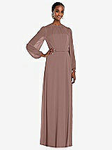 Front View Thumbnail - Sienna Strapless Chiffon Maxi Dress with Puff Sleeve Blouson Overlay