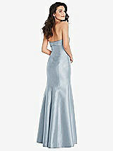 Rear View Thumbnail - Mist Bow Cuff Strapless Princess Waist Trumpet Gown