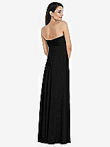 Rear View Thumbnail - Black Strapless Twist Bodice Empire Waist Metallic Maxi Dress