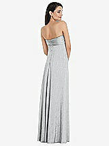 Rear View Thumbnail - Silver Strapless Twist Bodice Empire Waist Metallic Maxi Dress