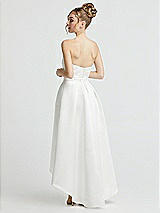 Rear View Thumbnail - Off White Sweetheart Strapless High Low Wedding Dress with Beaded Belt