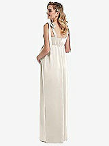 Rear View Thumbnail - Ivory Flat Tie-Shoulder Empire Waist Maternity Dress