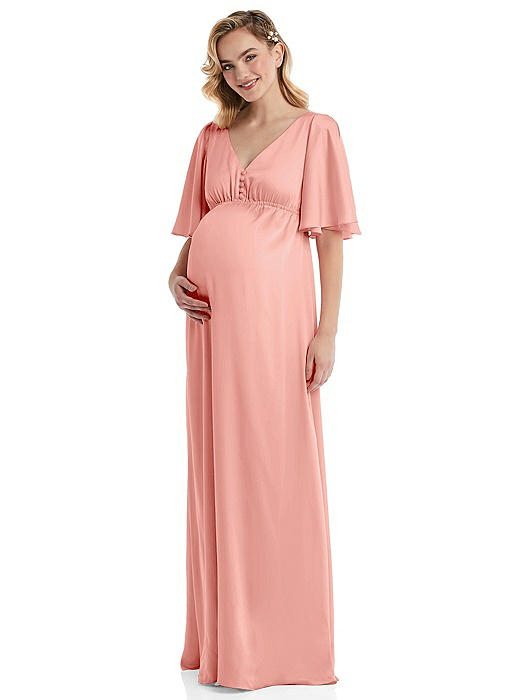 Flutter Bell Sleeve Empire Maternity Dress