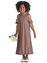 Alt View 1 Thumbnail - Sienna Ruffled Cold Shoulder Flower Girl Dress