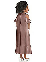 Rear View Thumbnail - Sienna Ruffled Cold Shoulder Flower Girl Dress