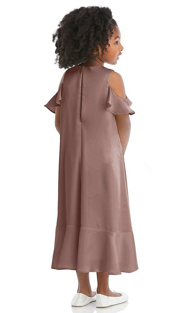 Back View - Sienna Ruffled Cold Shoulder Flower Girl Dress