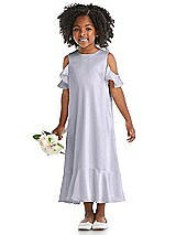 Alt View 1 Thumbnail - Silver Dove Ruffled Cold Shoulder Flower Girl Dress