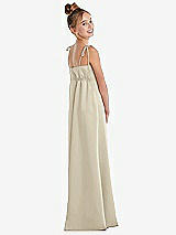 Rear View Thumbnail - Champagne Tie Shoulder Empire Waist Junior Bridesmaid Dress