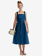 Front View Thumbnail - Comet Tie Shoulder Pleated Full Skirt Junior Bridesmaid Dress