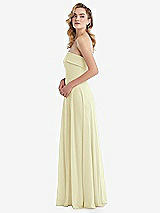 Side View Thumbnail - Butter Yellow Cuffed Strapless Maxi Dress with Front Slit