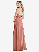 Rear View Thumbnail - Desert Rose Cuffed Strapless Maxi Dress with Front Slit
