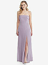 Front View Thumbnail - Lilac Haze Cuffed Strapless Maxi Dress with Front Slit
