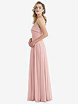 Side View Thumbnail - Rose Cuffed Strapless Maxi Dress with Front Slit