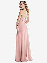 Rear View Thumbnail - Rose Cuffed Strapless Maxi Dress with Front Slit
