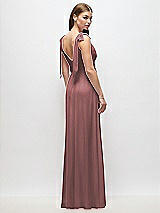 Rear View Thumbnail - Rosewood Plunge Neckline Bow Shoulder Empire Waist Chiffon Maxi Dress