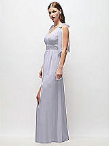 Side View Thumbnail - Silver Dove Plunge Neckline Bow Shoulder Empire Waist Chiffon Maxi Dress