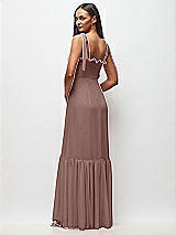 Rear View Thumbnail - Sienna Tie-Shoulder Bustier Bodice Ruffle-Hem Maxi Dress