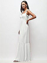 Side View Thumbnail - White Tie-Shoulder Bustier Bodice Ruffle-Hem Maxi Dress