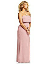 Alt View 4 Thumbnail - Rose Strapless Overlay Bodice Crepe Maxi Dress with Front Slit