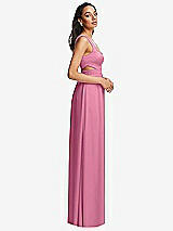 Side View Thumbnail - Orchid Pink Open Neck Cross Bodice Cutout Maxi Dress with Front Slit