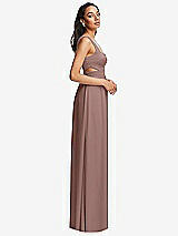 Side View Thumbnail - Sienna Open Neck Cross Bodice Cutout Maxi Dress with Front Slit