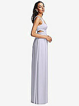 Side View Thumbnail - Silver Dove Open Neck Cross Bodice Cutout Maxi Dress with Front Slit