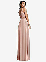 Rear View Thumbnail - Toasted Sugar Open Neck Cross Bodice Cutout Maxi Dress with Front Slit