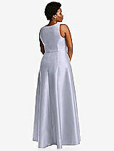 Alt View 3 Thumbnail - Silver Dove Boned Corset Closed-Back Satin Gown with Full Skirt and Pockets